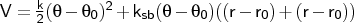 $V = \frac{k}{2} (\theta - \theta_{0})^{2} + k_{sb} (\theta - \theta_{0}) ((r - r_{0}) + (r' - r'_{0}))$